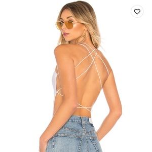 By the way. White Strappy Bodysuit NWT